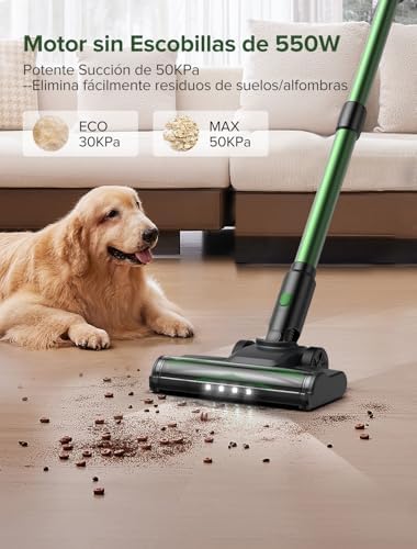 Aspiradora sin Cable Vexilar V9PRO 50KPa Potente, Autonomía 60 Mins, Ideal para Pelo de Mascotas, Alfombra y Coche